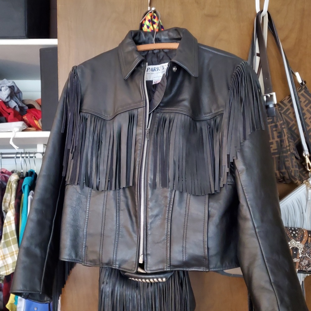 Leather motorcycle jacket